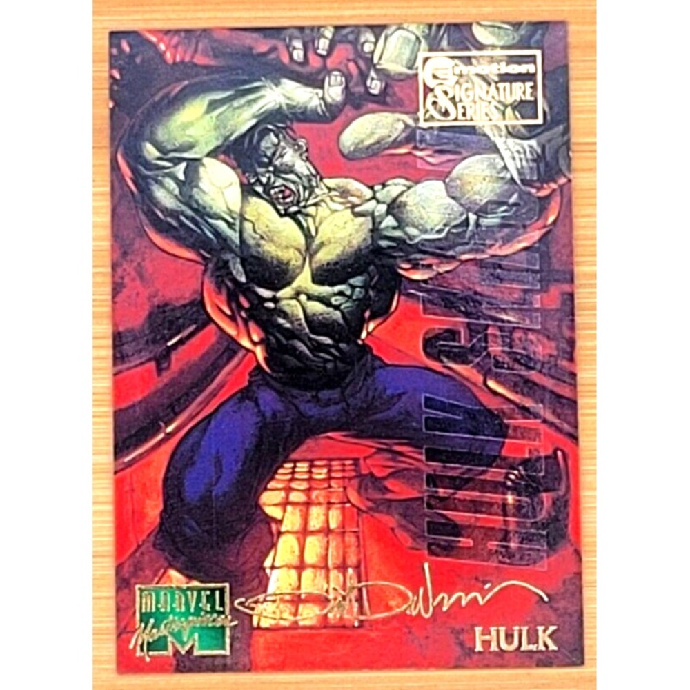 1995 MARVEL MASTERPIECES HULK EMOTION GOLDEN SIGNATURE